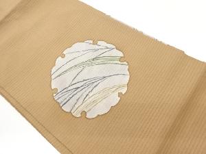 絽塩瀬金彩雪輪に草葉模様名古屋帯